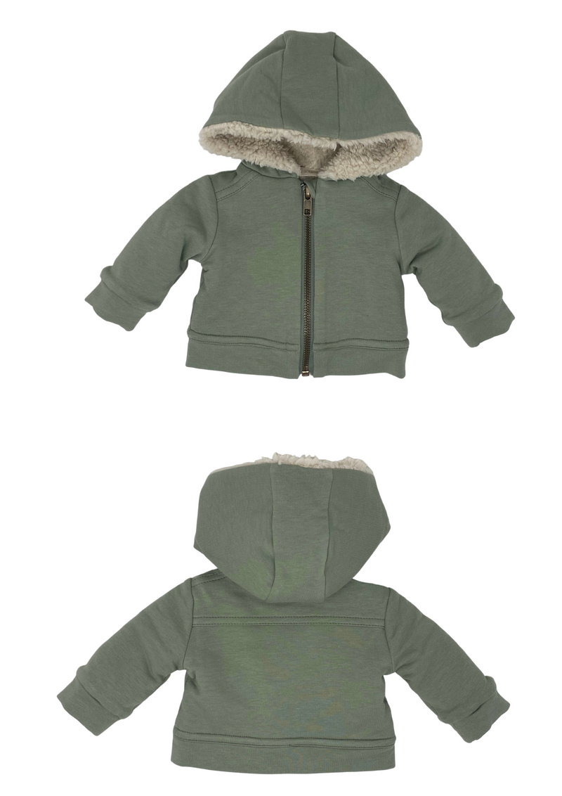 Giacca verde con interno orsetto