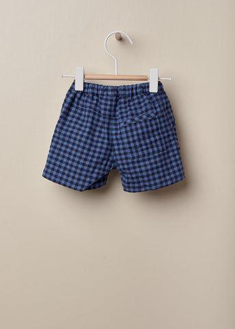 Pantaloncini motivo quadretti blu