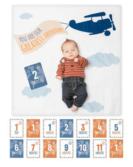 Kit primo anno - mussola di cotone con 14 cards